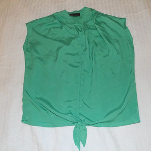 Green Cap Sleeve Blouse